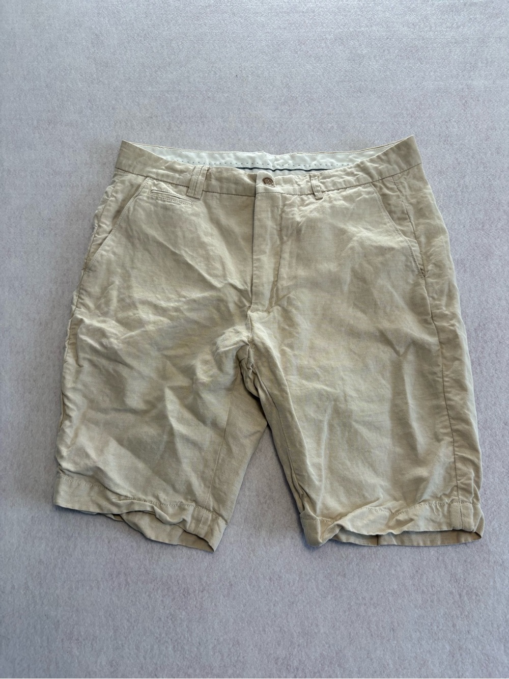 Hickey Freeman Light Beige Cargo Shorts
